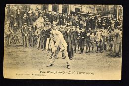 Tom Morris St Andrews Old Golf Course postcard - officiating Open Championship showing J H Taylor