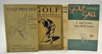 Campbell, Guy Major - "Golf For Beginners" 1st ed.1922 in the original pictorial cloth boards (
