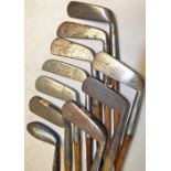 10x interesting various putters to incl Gibson Dominie, A Compston Mitre Brand blade with square