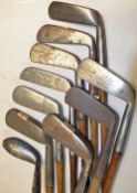 10x interesting various putters to incl Gibson Dominie, A Compston Mitre Brand blade with square
