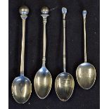 4x Silver Golf Spoons all appear with engraved to the bowl with LGC x2, APGC, one depicting a Church