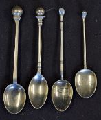 4x Silver Golf Spoons all appear with engraved to the bowl with LGC x2, APGC, one depicting a Church