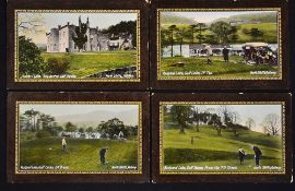 4x early North Staffs Railway golfing advertising coloured postcards - each featuring Rudyard Lake