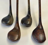 4x various good size woods to incl J H Taylor Autograph driver with makers shaft stamp (no grip),