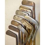 10x various blade putters to incl Walter Hagen wry neck, Geo Nicoll p/cleek, Anderson Maxwell