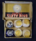 6x wrapped golf balls to incl 4x matching recessed tissue wrapped golf balls, 100% Celluloid wrapped