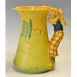 Burleigh ware golfer handle water jug c.1995 - hand painted in traditional colours plus fours