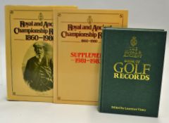 Royal and Ancient Championship Record Books - to incl "Royal and Ancient Championship Records 1860-