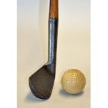 Dished faced mashie with indistinct makers markings pitted with punch dot central face markings,