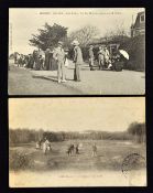 2x Lord Balfour and M Balfour golfing postcards c.1905/8 - both playing golf in France to include