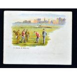 Scarce and early St Andrews Golf Links coloured "Quarto" postcard - very early Valentine Series -