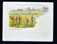 Scarce and early St Andrews Golf Links coloured "Quarto" postcard - very early Valentine Series -