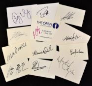 Collection of 12x 2000/16s Major Golf Champions signed plain cards to include Rory McIlroy (2011-