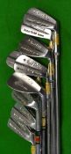 Set of 9x Fred Daly Master model stainless irons c. 1960 made by John Letters nos 3-9, plus PW and