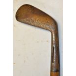 USA "Handmade" slotted hosel driving iron - with punched dot and hyphen face markings