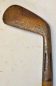 USA "Handmade" slotted hosel driving iron - with punched dot and hyphen face markings