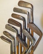 10x interesting and assorted putters to incl 2x wide flanges sole straight blades, 2x Maxwell