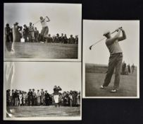 3x early American Golfers playing in the Open Golf Championships from the 1930's press photographs