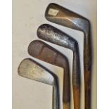 4x interesting irons to incl bronze diamond back driving iron, Halley's Cross Sword Sammy, Gibson "