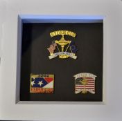 2004 Oakland Hills Official Ryder Cup pin badges - comprising the rare profile style badge and two
