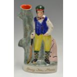 Staffordshire flat back golfing figure of Young Tom Morris - modern replica overall 9.5"#h