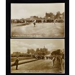 2x Early St Andrews "Road Hole" Golfing postcards c.1920's - possibly 1927 Open Golf Championship