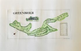 Greenbrier Golf Course - hand crafted coloured course plan from The Windsor Collection of Classic