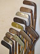 12x various brass and hand forged blade putters to incl Ben Sayers Benny putter with gruvsole,