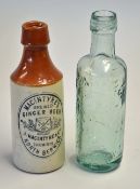 2x McIntyre North Berwick Ginger bottles decorated with cross golf clubs and balls - incl glass
