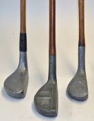 3x alloy mallet head putters to incl Imperial Golf Co Dormie medium lie, New Mills RMB model with