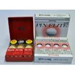 18x various unused golf balls in boxes to incl 6x Dunlop Maxfli in original Dunlop Padded brass