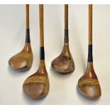 4x interesting large headed woods to incl J Carstairs striped top brassie - Jack White Autograph