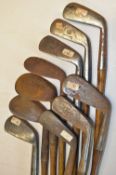 10x various smf and face marked irons - Gibson concentric back cleek, 2x niblicks, 2x m/niblicks, 4x