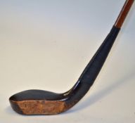 Tom Morris St Andrews dark stained beech wood longnose putter c.1885 - with heavy rear lead back