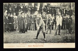 Tom Morris St Andrews Old Golf Course postcard - officiating Open Championship match showing Harry