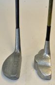 2x steel shafted putters c.1930's to incl Mills Ray Model and unusual domed mallet head putter