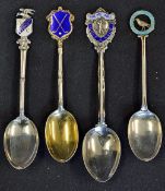 4x Silver and Enamel Golf Spoons to include Eaglescliff & district 1922, Cocanda GC 1925, Holme Hall
