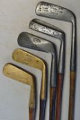 5x Various Putters to incl a centre balance gun metal straight blade, a Giraffe long hosel blade