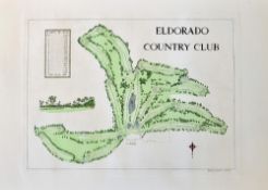 Eldorado Country Club Golf Course - hand crafted coloured course plan from The Windsor Collection of