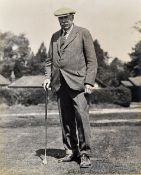 James Braid (5x Open Golf Champion) large photograph with hand written signature stamp - laid on