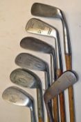7x various golf irons and putters to incl Archie Thomson Rowans Super 2 iron and mashie niblick,