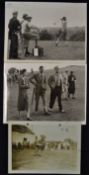 3x early golf press photographs from 1913 onwards to incl Arnaud Massy playing golf at La Boulie