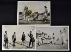 3x interesting press publicity golfing photographs from the 1930's to incl Sheikh Abdallah