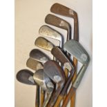 11x various irons and putters - all in need of restoration, to incl 9x irons notable makers