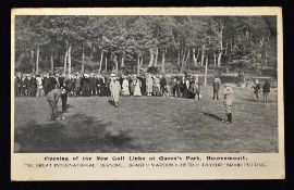 Rare 1906 Braid and Vardon v Herd and Taylor golfing postcard - titled "Opening of the New Golf