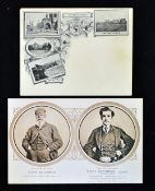 Scarce and early St Andrews Golfing "Quarto" postcard - with 4 scenes of St Andrews incl "On the