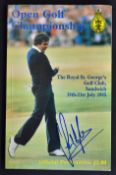 1985 Open Golf Championship Signed Programme - signed to the front cover by the winner Sandy Lyle