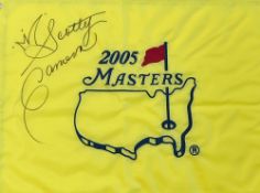 2005 Masters Augusta National Golf Championship 18th Hole pin flag signed by Scotty Cameron designer