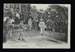 Tom Morris St Andrews golfing postcard c.1903 - titled "Tom Morris. Rt. Hon. A.J. Balfour (Captain