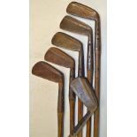 6x Maxwell irons - cleek, mid iron, mashies et al - all need of restoration - and one needs a grip